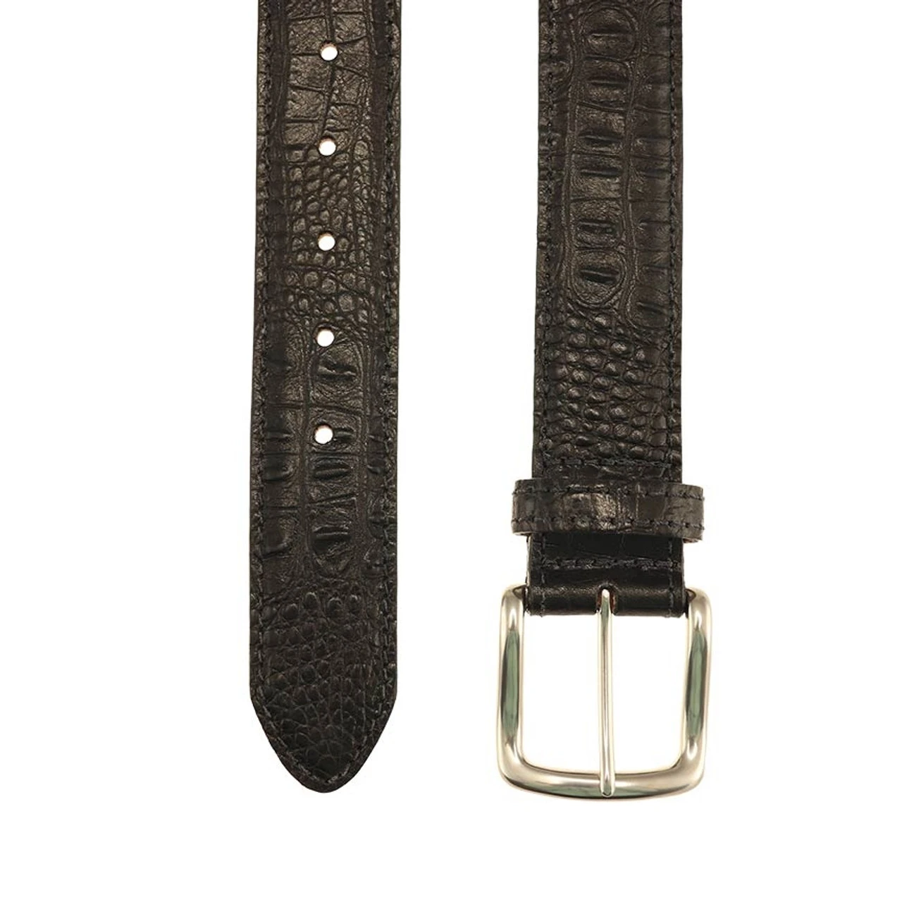 T.B. Phelps Travis Moc Croc Belt: Black 2 T.B. Phelps Travis Moc Croc Belt: Black - Image 2
